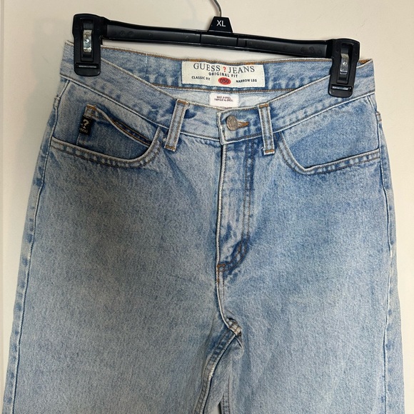 Vintage 90’s Guess Cotton Classic Fit Straight Leg High Rise Y2K Jeans, 26/27 - Picture 9 of 11